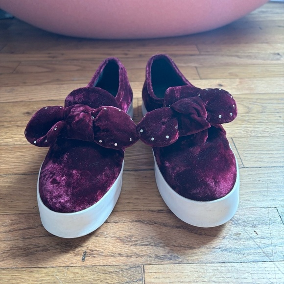 Rebecca Minkoff Stacey Velvet Studded Bow Slip-On Sneakers - Picture 11 of 16